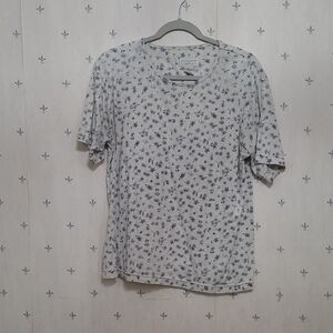 Floral Patterned Gray Shirt